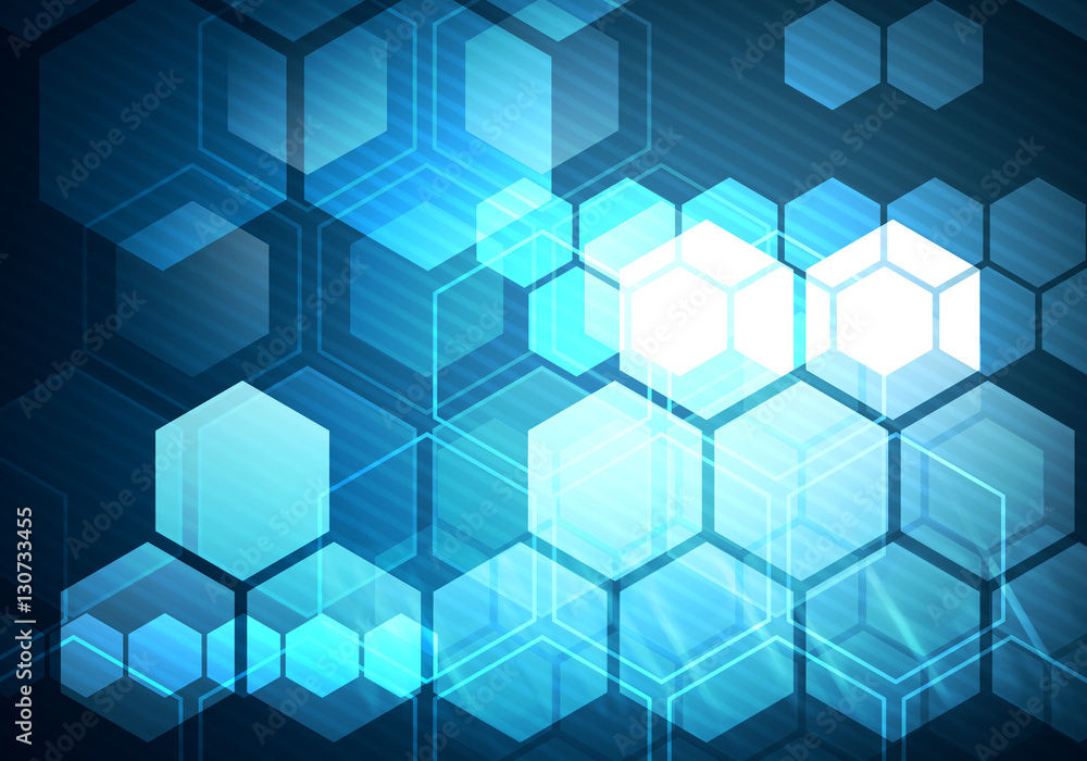 Poster digital conceptual image hexagon background