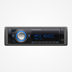 Realistic Car Audio Player. Vector illustration, isolated on white
