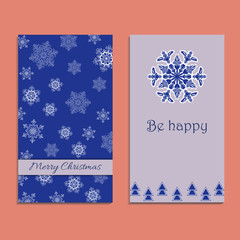Obraz na płótnie Canvas Vector greeting card to Xmas. Merry Christmas. Cute congratulation's backgrounds with snowflakes, trees and text