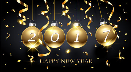 Golden balls 2017. Vector