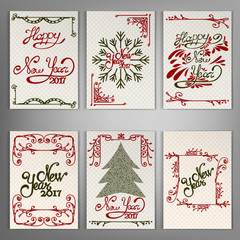 Set Of New Year Greeting Cards.