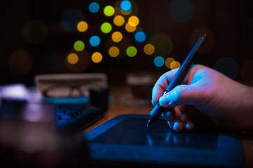 pen tablet on the desk