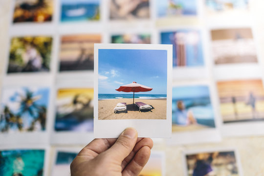 Indonesia, Bali, summer holiday on polaroid pictures