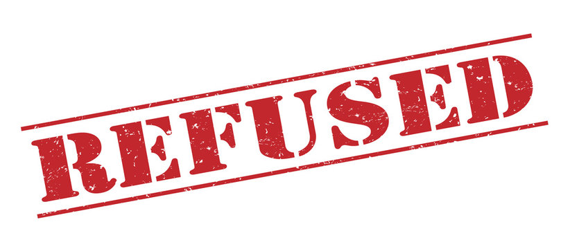 refused red stamp on white background