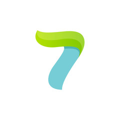 Number seven logo with green leaf.