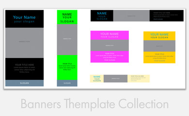 Colorful Banner Template Collection Vector