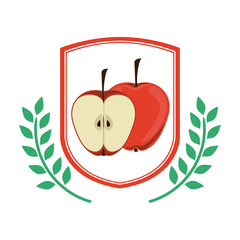 Apple icon. Organic healthy and fresh food theme. Isolated design. Vector illustration