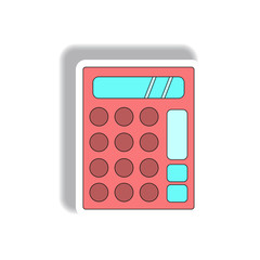 Vector illustration in paper sticker style of calculator