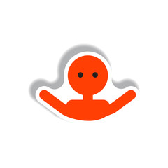 swim sign stylish icon in paper sticker style man swimmer