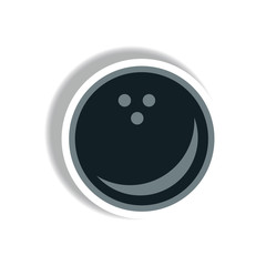 bowling ball stylish icon in paper sticker style bowling ball