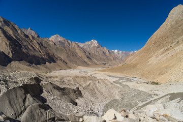 Naklejka premium K2 trekking route landscape and Baltoro glacier, Skardu, Gilgit,