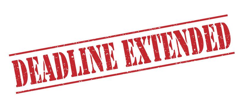 Deadline Extended Red Stamp On White Background