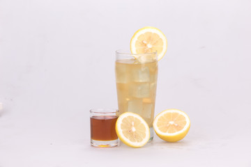 Lemon juice mixed with honey