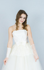 Obraz na płótnie Canvas bride on white background. dress