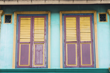 two painted shutters
