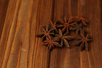 Obraz premium Star anice on the wooden table
