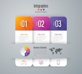 Infographic design vector and marketing icons can be used for workflow layout, diagram, annual report, web design. Business concept with 3 options, steps or processes.