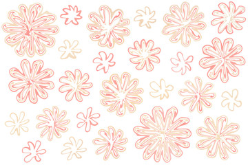 Watercolor abstract flowers on white background