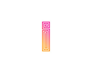 Letter I Line Maze Logo Design Element