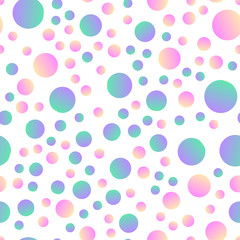 Seamless background with simple circles. Pattern with round shape and gradient, small and big elements