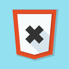 Fototapeta premium Unprotected Shield sign illustration