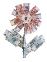 Obraz na płótnie Canvas Flower of the Russian banknotes