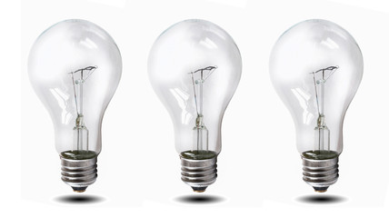 Tungsten lightbulb isolated over white background