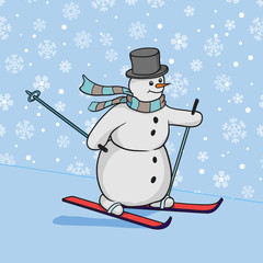 snowman on skis rolls