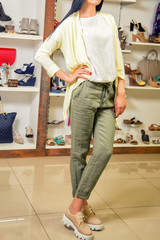 girl in stylish clothes clothing store