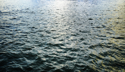 Obraz premium Water surface with ripples and sunlight reflections