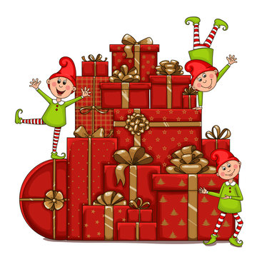 Dwarfs on the mountain of gifts.