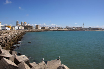Skyline von Cádiz am Atlantischen Ozean 