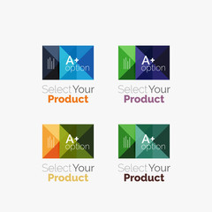 Set of abstract square interface menu navigation button