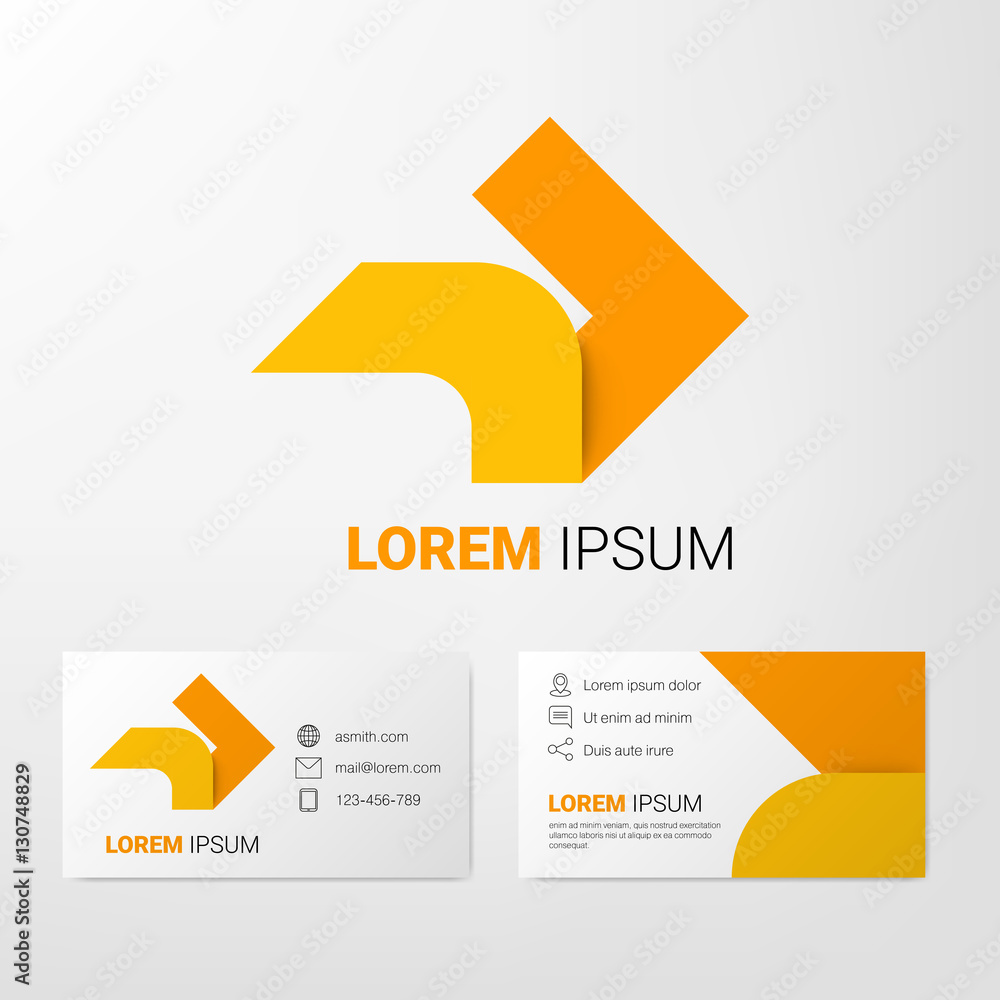 Poster arrows logo vector design elements with business card template editable