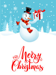Fototapeta na wymiar Snowman holiday cartoons