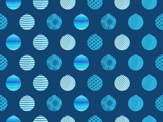 Seamless pattern with Christmas balls. Vector illustration.