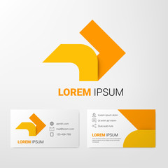 arrows logo vector design elements with business card template editable