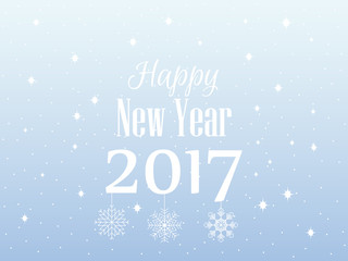 Naklejka na ściany i meble Happy new year 2017. Winter snow background. Vector illustration.