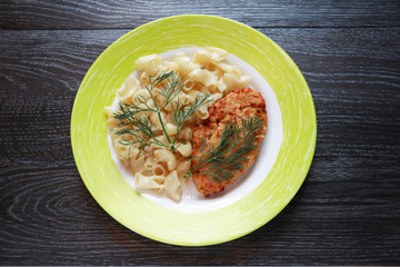 Cutlet With Pasta
