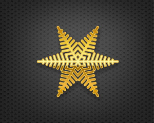 Fototapeta premium gold snowflake on black wall
