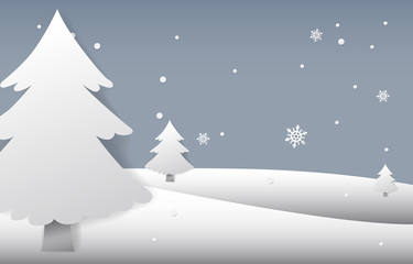Merry Christmas, happy new year, winter, Landscape vector