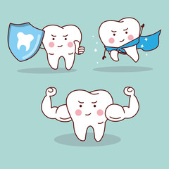 cartoon teeth care