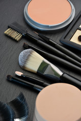 makeup tools and powder makeup