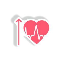 heart and arrow Vector paper sticker various symptoms of leukemia on bodies heart high pressure