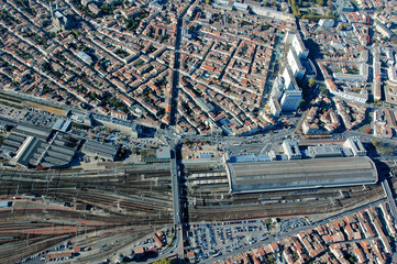 Aerial view of the city of Bordeaux, France