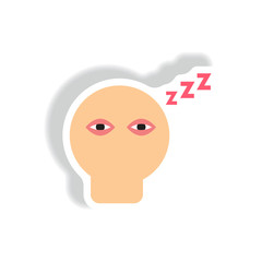 insomnia Vector paper sticker various symptoms of leukemia fatigue