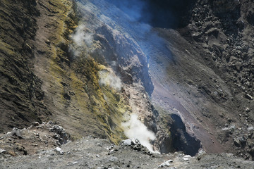 A slope of the crater Gorely. Kamchatka, Russia