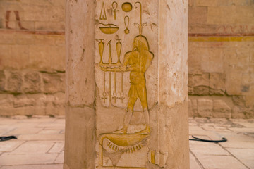 LUXOR, EGYPT  Ancient Deir el-Bahari or Dayr al-Bahri is a complex of mortuary temples and tombs...