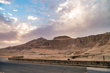 LUXOR, EGYPT  Ancient Deir el-Bahari or Dayr al-Bahri is a complex of mortuary temples and tombs...