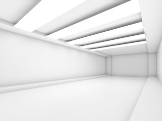Abstract empty white corridor 3 d